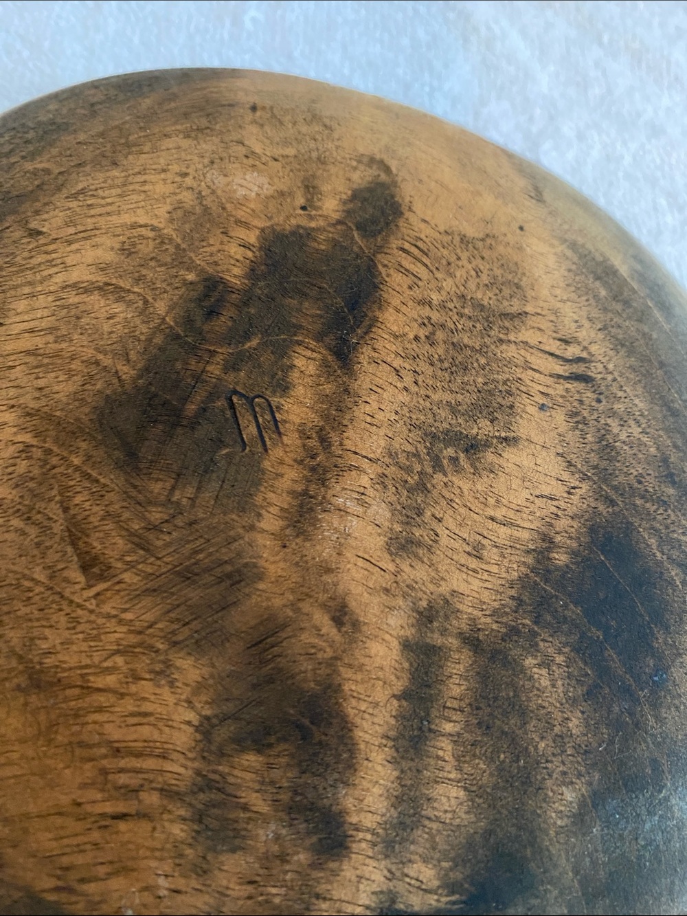 Munising burl wood antique primitive farmhouse wood wooded dough chop bowl - Picture 3 of 12
